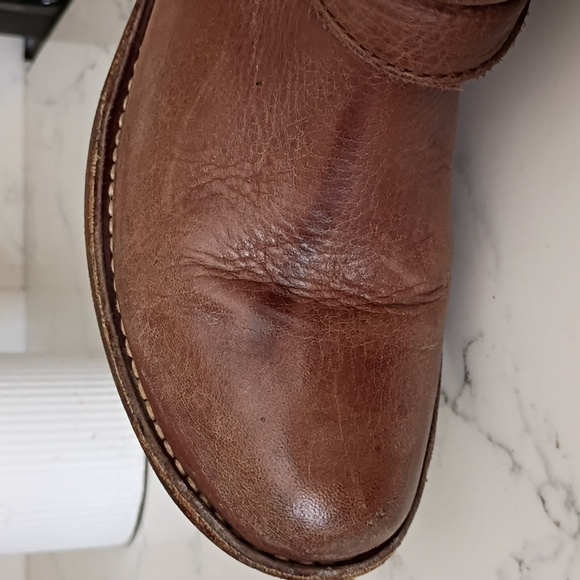 Frye Brown Harness Heeled Boots - Picture 12 of 13